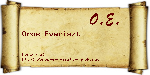 Oros Evariszt névjegykártya